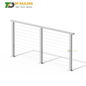Système de garde-corps à câble en acier inoxydable noir DF 42" 36" pour escaliers, terrasses et balcons, usage intérieur - Product Image 1