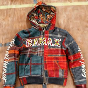 Top Quality Custom Cotton Waffle Heavyweight Distressed Vintage Rhinestone Hoodie Street Print Patchwork Men Zip-up Hoodies - Product Image 1