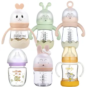 High Quality Newborn Baby Milk Glass Bottle Set Anti Colic Feeding Wide Neck Baby Bottles In Bulk Manufacturers