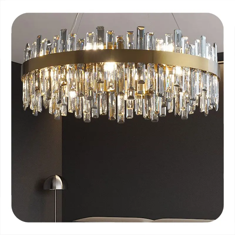 NEW Modern luxury hotel new led crystal lamp home decoration lamp round crystal chandelier 2024