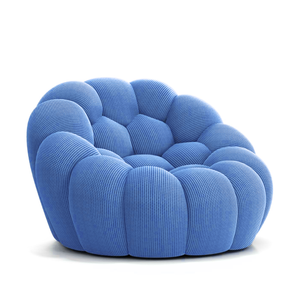 <span class=keywords><strong>Canapé</strong></span> d'angle moderne en forme de bulle avec rembourrage en mousse à coutures en nid d'abeille et ottoman, doux pour la peau, idéal pour les salons de bureau, les clubs et les bibliothèques - Product Image 1