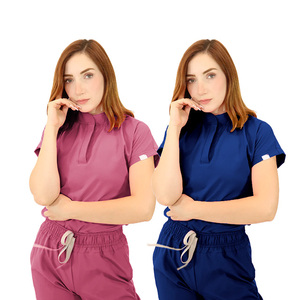 Uniformes médicaux une pièce personnalisés pour femmes combinaison en tricot en soins infirmiers Scrubs Style pour l'hôpital vêtements de travail <span class=keywords><strong>tenue</strong></span> de médecin - Product Image 6
