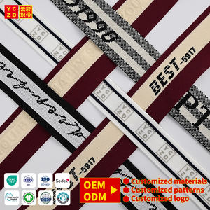 Sangle en polyester jacquard personnalisée avec logo OEM d'usine, sangle en poly tricotée, sangle en jacquard tricotée pour vêtements et pantalons - Product Image 1