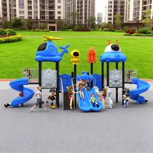สนามเด็กเล่นกลางแจ้งมาตรฐานสูง โครงเหล็ก พร้อมสไลเดอร์พลาสติก LLDPE อุ<span class=keywords><strong>ป</strong></span>กรณ์เล่นเสริมพัฒนาการสำหรับสวนสาธารณะและโรงเรียน - Product Image 1