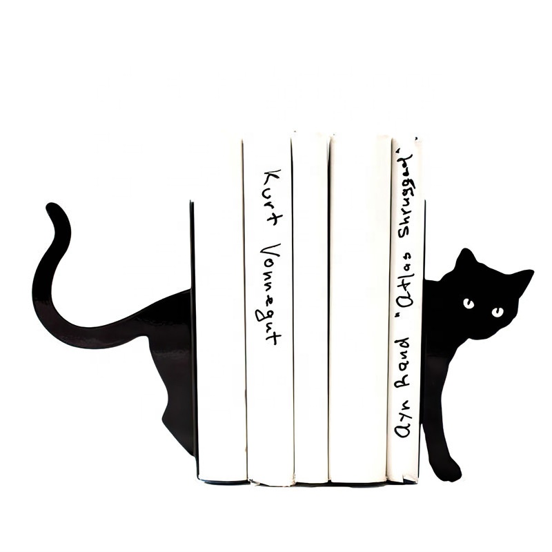 Супергеройский Кот Подставка для книг для домашнего офиса Забавные милые металлические Подставка для книг и фиксатор для тяжелых украшений