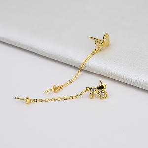 Pendientes de Plata S925 con Forma Cuadrada para Mujer, Accesorios de Joyería DIY con Incrustaciones de Perlas de 8-9 mm, Bandeja Vacía Semiterminada, Producto 1045 - Product Image 5