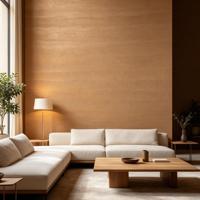 Panneau mural en pierre souple naturelle, style moderne, imperméable, couleur beige clair, pour usage domestique