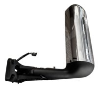 Rétroviseur de porte gauche chromé avec chauffage, électrique, antenne, lampe de clignotant, couvercle de base, pièces de camion internationales LT625