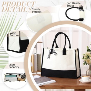 Customized 100% Cotton <strong>Canvas</strong> Shopping Bags Spacious Reusable <strong>Totes</strong> for Regular Grocery Runs and Casual Shopping Trips - Product Image 4