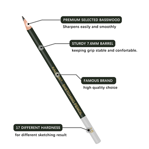 Bộ dụng cụ vẽ KALOUR 54 món chuyên nghiệp, gồm bút chì phác thảo và vẽ trong hộp nylon, kèm dụng cụ vẽ. - Product Image 5