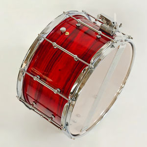 Tambor Metálico Profesional de Arce de Alta Tensión de 14x8 Pulgadas con Acabado en Madera Roja para Banda de Conciertos, Orquesta e Instrumentos de Percusión - Product Image 4
