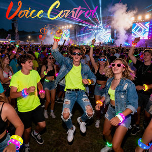 Bracelet LED Lumineux DMX RF pour Événements, Contrôlé <span class=keywords><strong>à</strong></span> Distance, Ultra Lumineux, 100 LED Activées par Son, Effet Charme - Product Image 3