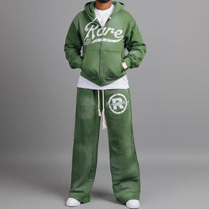 Custom Trainingspak Logo Zwarte Crop Top Uitlopende Sweatsuit Zuur Wassen Zuur Wassen Zweet Pak Joggingbroek En Hoodie Sets - Product Image 5