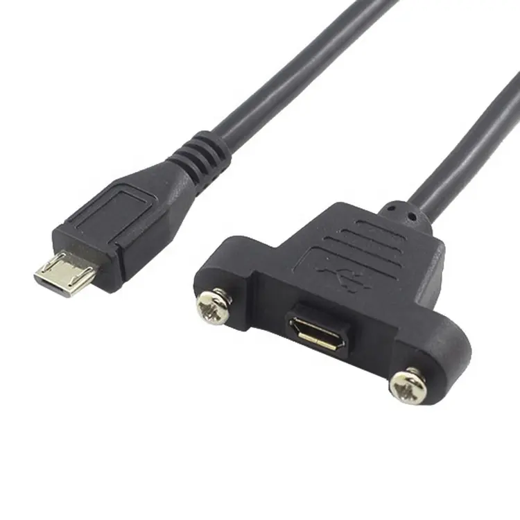 Micro-USB 5pin USB 2.0 Stecker zu Micro USB 2.0 Weibliche Verlängerung Kabel 30 cm 50 cm Mit schrauben Panel mount Loch