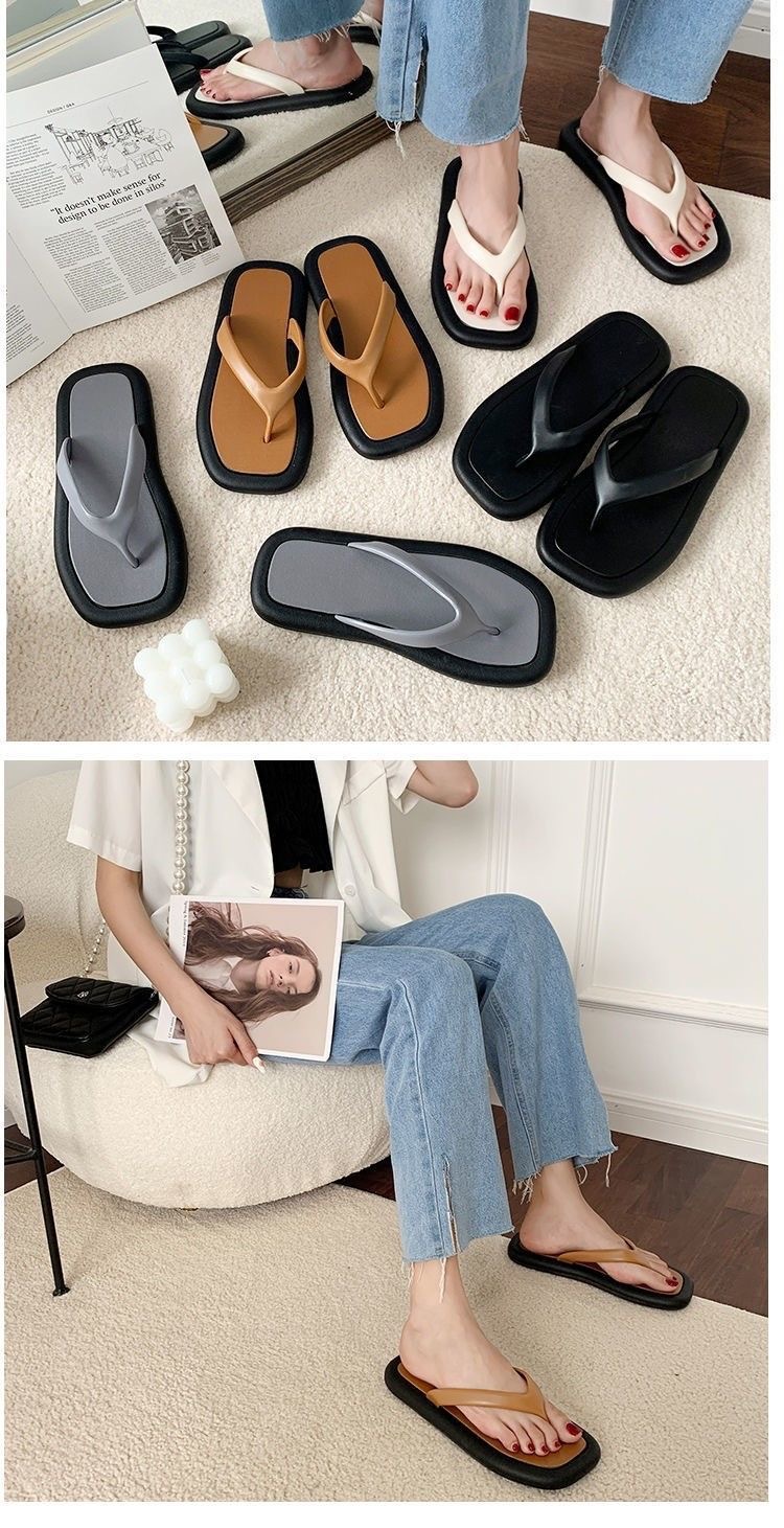 Girls Flat Flip-flops Women Fashion Soft Sole Clip-on Beach Flipflops Non-slip Slippers