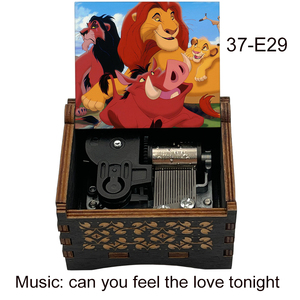 Caja de música Vintage de madera con cuerda para sentir el amor esta <span class=keywords><strong>noche</strong></span>, regalo de Anime para amigos, Festival familiar, decoración para el hogar y la Oficina - Product Image 3