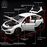 Modèle de voiture en métal alliage 1:18 Civic Type R 2020 - Jouet pour enfants avec portes ouvrables
