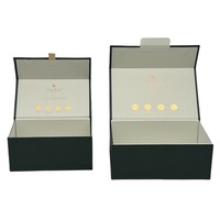 Boîtes cadeaux magnétiques de luxe noires personnalisées avec logo et nœud A4, 160x200x80mm, pour parfums et emballages de smartphones - Spécial Ramadan