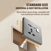 Prise murale universelle multifonctionnelle de haute qualité à 1 interrupteur avec charge rapide USB Type-C – Vente en gros