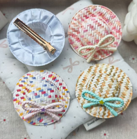 Mignon grand chapeau de paille en plastique avec nœud, accessoire de coiffure pour enfants, soins personnels