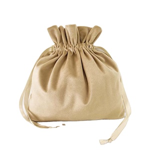 Sac cosmétique en velours imprimé sérigraphié avec cordon de serrage, sac de rangement simple pour les nécessités quotidiennes de voyage, élégant, mignon, grande capacité, pratique - Product Image 1
