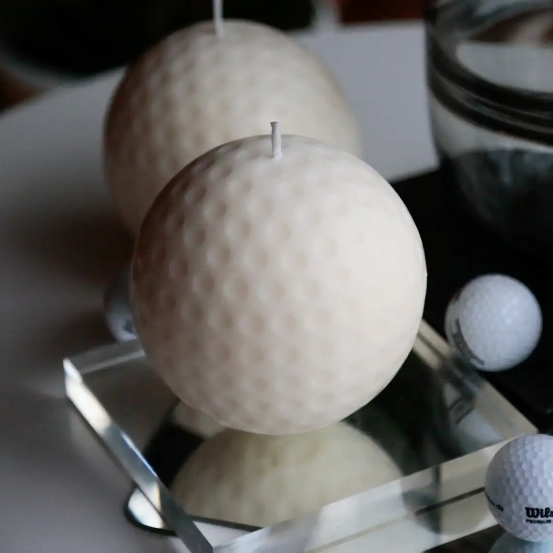 थोक कार्बनिक थोक गेंद मोमबत्ती में निजी मजबूत सेट उच्च गुणवत्ता सोया मोम अनुकूलित व्यक्तिगत गोल्फ की गेंद मोमबत्तियाँ