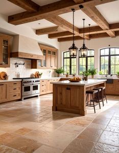 ตู้ครัวสไตล์อเมริกันย้อนยุคแบบครบชุด สำหรับบ้านขนาดใหญ่ พร้อมเตาเซรามิกไฟฟ้าในตัว ดีไซน์แบบเกาะกลาง จัดเก็บของได้เยอะ ทำความสะอาดง่าย - Product Image 1