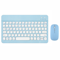 Set combo Keyboard dan Mouse 10 inci Retro, kunci bulat beberapa warna untuk windows IOS Android OS
