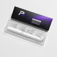 Boîte à stylos personnalisée en carton recyclé avec impression UV holographique mate, emballage en papier avec fenêtre et plateau insert en blister transparent OEM