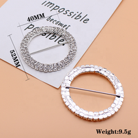 Boucles de ceinture coulissantes en alliage de zinc sans nickel, plaquées argent/or, à deux rangées de strass, pour ceintures et vêtements – Vente en gros