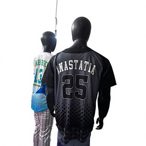 Uniforme de Béisbol Personalizado Long Mission Industry para Hombre, Transpirable, 100% Poliéster, Jersey Blanco, Azul y Negro, con Detección de Agujas, para Adultos - Product Image 6