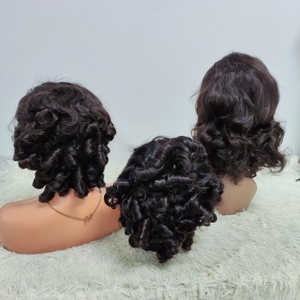 Promoción de $33: Pelucas de encaje frontal 13x4 con ondas sueltas, cabello humano 100% rizado de 14 pulgadas (ondas pequeñas/grandes/gruesas) - Product Image 5