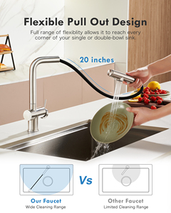 Robinet monocommande moderne en acier inoxydable 304, direct usine, pour évier de cuisine, avec cartouche céramique pour eau potable, idéal pour hôtels - Product Image 4