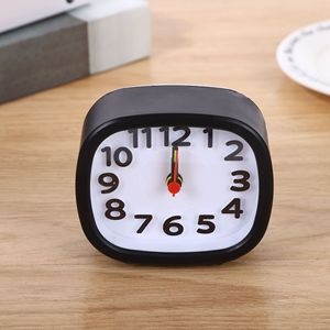 Creative Square Alarm <b>Clock</b> White Black <b>Mechanical</b> Battery Operated For Desk Bedroom - Product Image 3