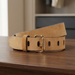 Ceinture pour homme BS INTERNATIONAL NA97, style vintage, carrée, robuste, écologique, imperméable, en cuir de vache, avec boucle en acier, 3,8 cm, prix avantageux - Product Image 1