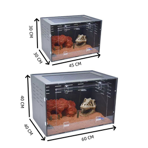 Caja de Cría Apilable de Acrílico Transparente para Reptiles, PVC Negro, Marca Reptile Basics, para Geckos, Serpientes y Lagartos, con Puerta Magnética Personalizable - Product Image 5
