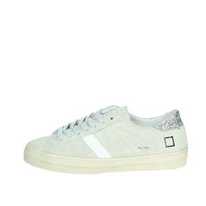 D.A.T.E. Baskets pour femmes W391-HL-HA-WH en daim blanc glacé avec talon à paillettes et semelle épaisse - Product Image 1