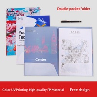 Carpeta de Negocios con Logotipo Impreso en Relieve Dorado, Carpeta con Doble Bolsillo para Documentos, Modelo A4