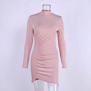 Robe moulante mini à col roulé à manches longues, style club sexy, de créateur, à sequins, personnalisable, à prix variés - Product Image 4