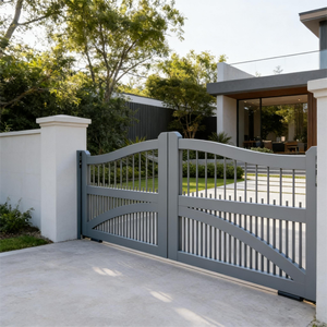 Puerta Doble Automática de Aluminio, Estilo Personalizado, Blanca, Azul, Gris, Resistente a la Oxidación, para Zonas Lluviosas, Puerta Batiente para Entrada de Vivienda - Product Image 2