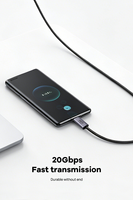 Cable de Carga Trenzado USB4.0 de 20 Gbps y 100 W, Tipo-C Macho a USB-C Macho, de Alta Velocidad para Laptop, Teléfono y Tablet, 50/100/150/200/300 CM
