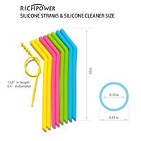 RICHPOWER Pailles en silicone pailles réutilisables en silicone sans Bpa pour enfants