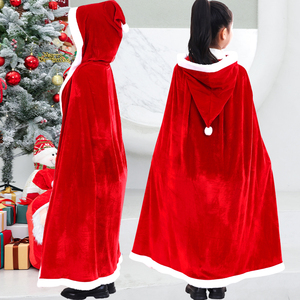 Nouvelle Cape à Capuche en Velours Rouge avec Bordure Fourrure pour Enfants, Costume de Scène, Cosplay Père Noël, Vêtements pour Filles - Product Image 2