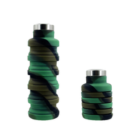 Bouteille d'eau pliable en silicone écologique 500 ml sans BPA, échantillon gratuit, couleur personnalisable