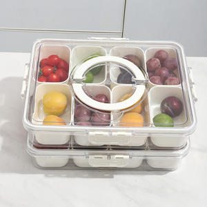 Contenedor de Almacenamiento para Refrigerador con 4 Compartimentos, Tapa, Cesta de Drenaje Extraíble y Bandeja Dividida para Servir, Venta al Por Mayor - Product Image 2