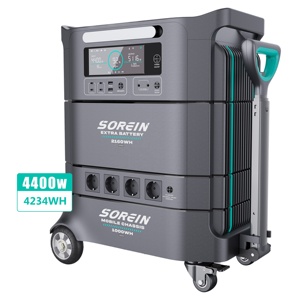 สถานีไฟฟ้าพกพา 4400W สำหรับแคมป์ปิ้ง 110V 220V 3000W พร้อมแผงโซลาร์เซลล์สำหรับบ้าน เครื่องกำเนิดไฟฟ้า 3Kw ตู้เย็น 4400W สำหรับแคมป์ปิ้ง 110V - Product Image 1