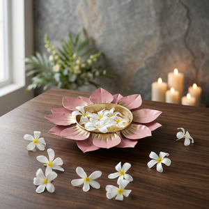 Metal de calidad superior Urli Diya Lotus el diseño de la llama divina de la tranquilidad para Diwali - Product Image 6
