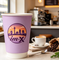 Gobelet en papier à double paroi certifié FSC, personnalisé avec logo imprimé, 12 oz, revêtement PE, pour expresso chaud, cappuccino, à emporter