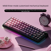 Weikav WK68 Tri-Mode Mechanical RGB Backlight Hot Swap Gasket PBT Keycaps Mechanical Gaming Keyboard
