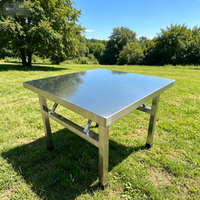 Table pliante robuste en acier inoxydable épaissi, résistante à la rouille, pour la maison, les étudiants, la salle à manger, le camping en plein air, le barbecue, table carrée